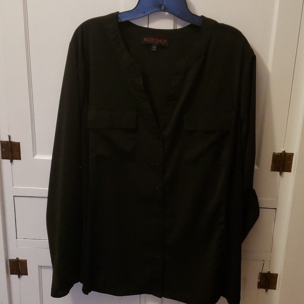 Women's black button up blouse